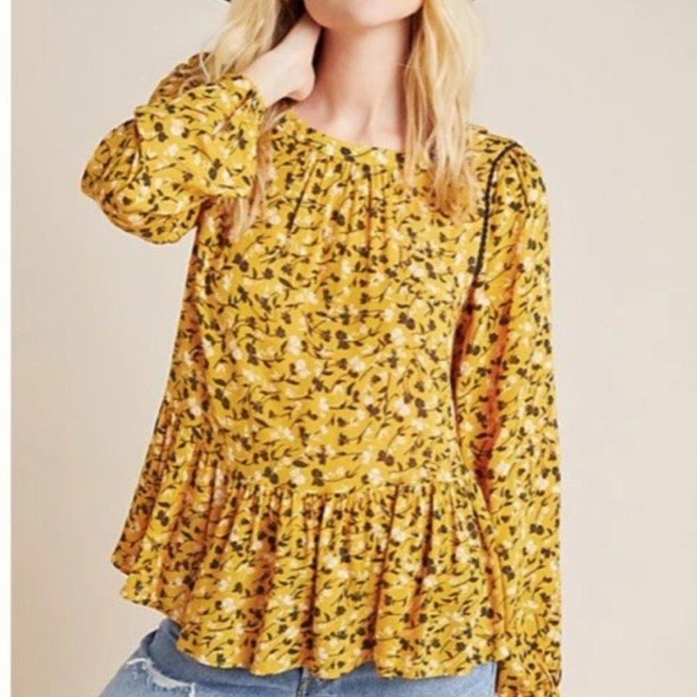 Anthropologie Maeve Cheyenne Floral peplum blouse NWT